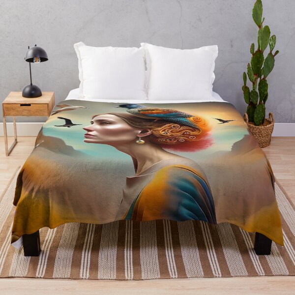 Item preview, Lady Colorful Expression: An Abstract Landscape Woman Portrait designed and sold by artmanikin.