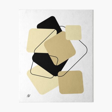 Geometric Modern Abstract with Black Accents Art Board Print