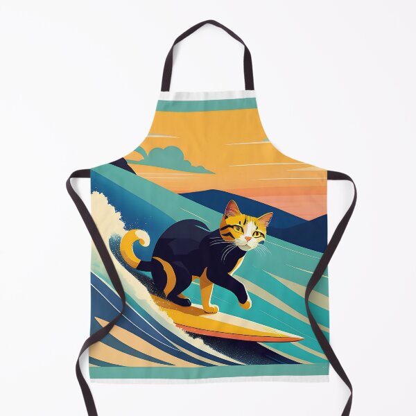 Item preview, Surfing Cat - Hang Ten with a Feline Twist! designed and sold by AgataKaja.