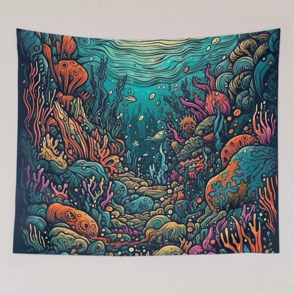 Item preview, Psychedelic Trippy Underwater Scene designed and sold by Matt's Artificial Nature.