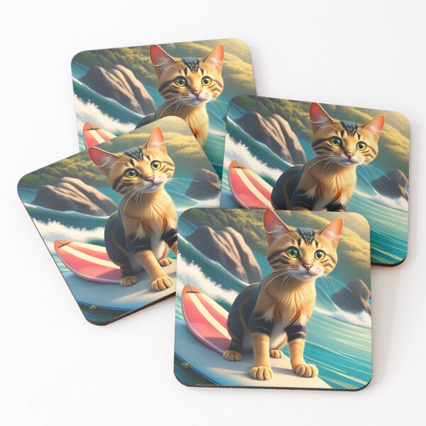 Item preview, Surfing Cute Cat designed and sold by AgataKaja.