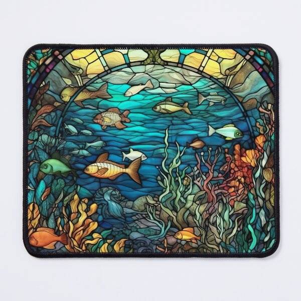 Item preview, Stained Glass Underwater Scene designed and sold by Matt's Artificial Nature.