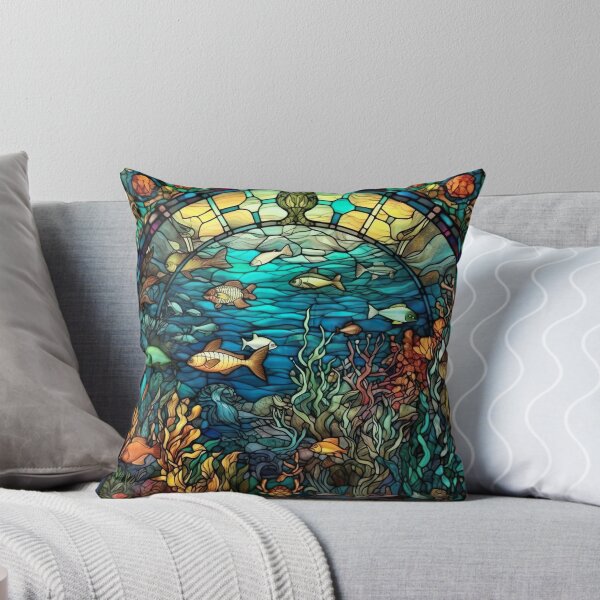 Item preview, Stained Glass Underwater Scene designed and sold by Matt's Artificial Nature.