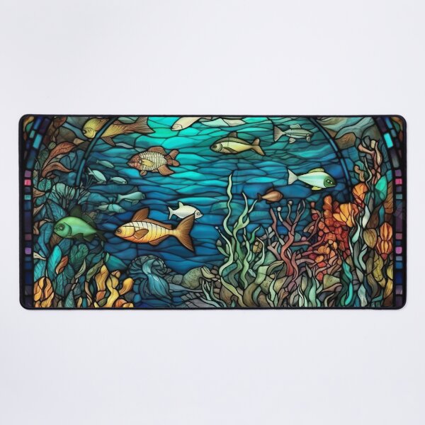 Item preview, Stained Glass Underwater Scene designed and sold by Matt's Artificial Nature.