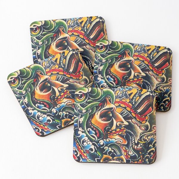Item preview, Shipwrecked; Tattoo Style; designed and sold by StickerApe.