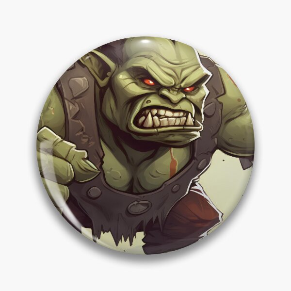 Artikelvorschau, Green muscular orc bodybuilder with huge arms clenching his fangs in cartoon style entworfen und verkauft von SingularityGeek.