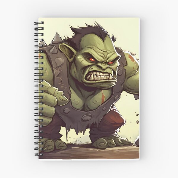 Item preview, Green muscular orc bodybuilder with huge arms clenching his fangs in cartoon style designed and sold by SingularityGeek.