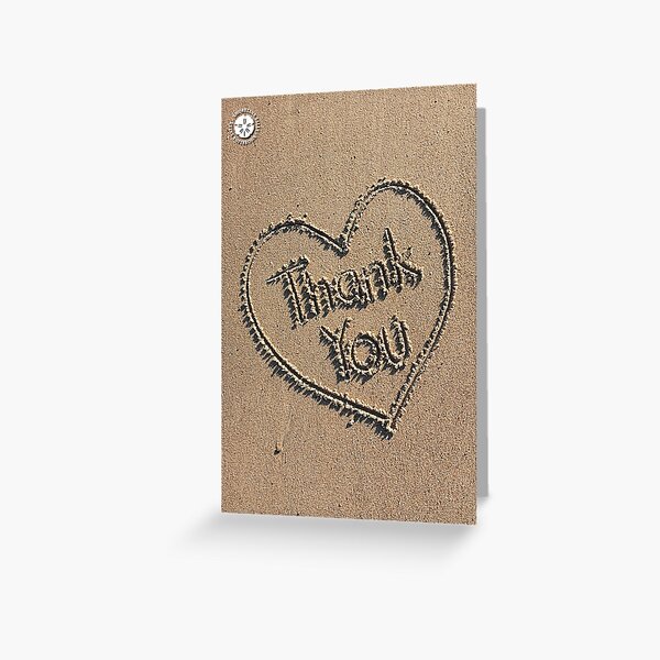Thank you - Sand Heart Greeting Card