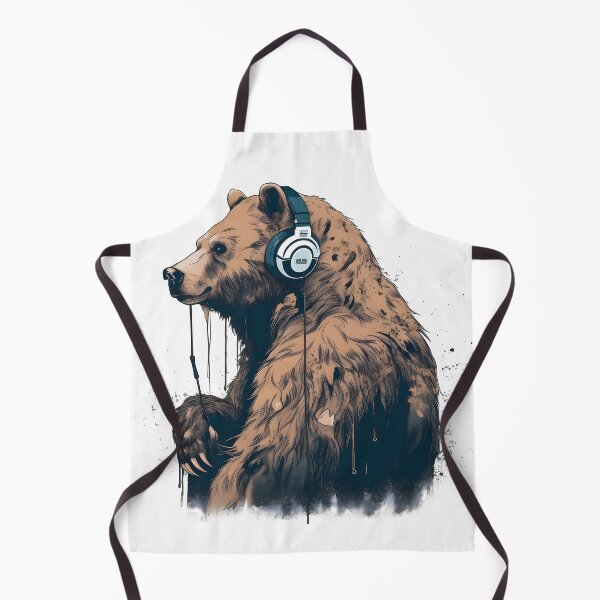 Artikelvorschau, Enormous brown bear enjoying modern music entworfen und verkauft von SingularityGeek.