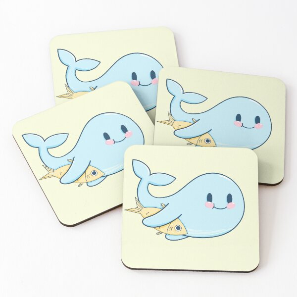 Item preview, blue baby whale with fish designed and sold by Kroshkacahes.