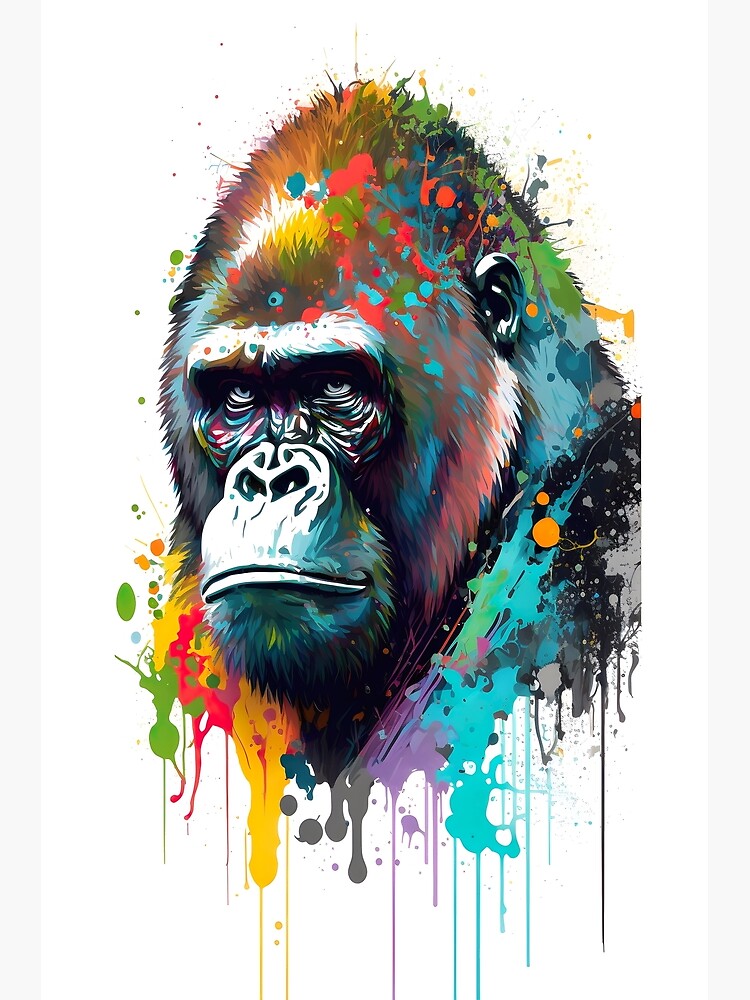 Colorful Gorilla Painting Wall Art Decor Monkey Home Decor Colorful Safari  Animal Art Gorilla Watercolor Art Print monkey lover gift Poster for Sale  by SavageVision