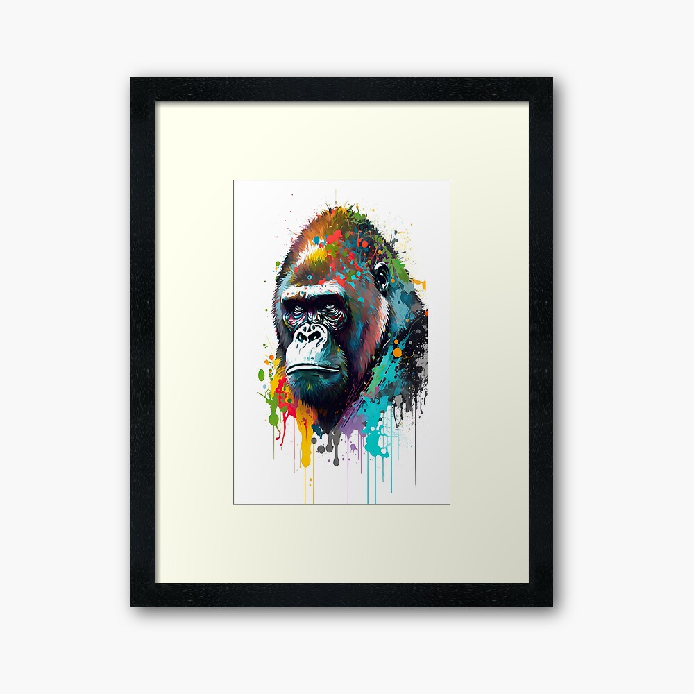 Colorful Gorilla Painting Wall Art Decor Monkey Home Decor Colorful Safari  Animal Art Gorilla Watercolor Art Print monkey lover gift Poster for Sale  by SavageVision