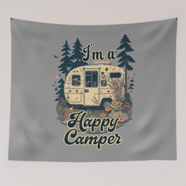 Item preview, Retro Vintage Camping Trailer, I'm a Happy Camper designed and sold by Itaya Art.
