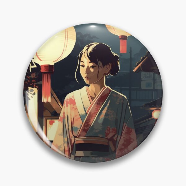 Item preview, Japanese Girl Under Lantern Light designed and sold by AnimeGearHub.