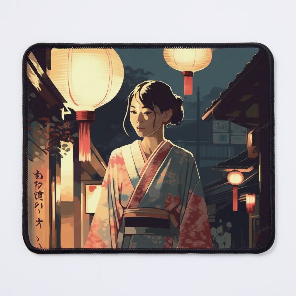 Item preview, Japanese Girl Under Lantern Light designed and sold by AnimeGearHub.