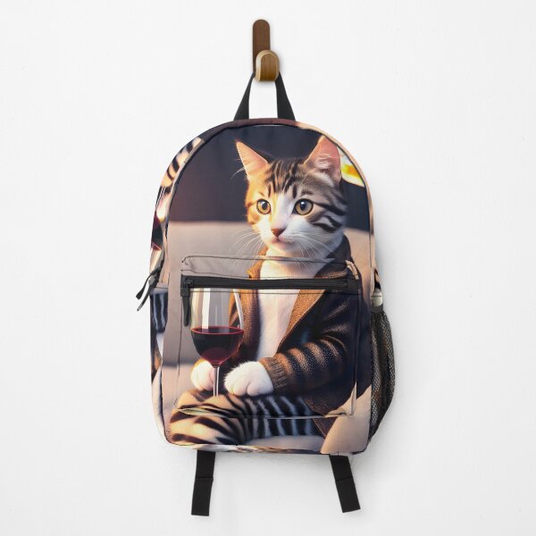 Item preview, Cat Drinking Wine - Modern Digital Art designed and sold by Ai-michiart.