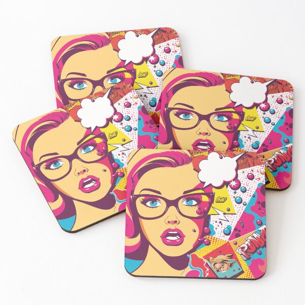 Item preview, Beautiful woman with glasses pop art designed and sold by juancbp60.