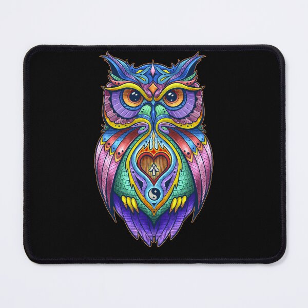 Item preview, OWL Warrior Tattoo Design, Colorful Zen Spirit Animal designed and sold by Robbgoblin.