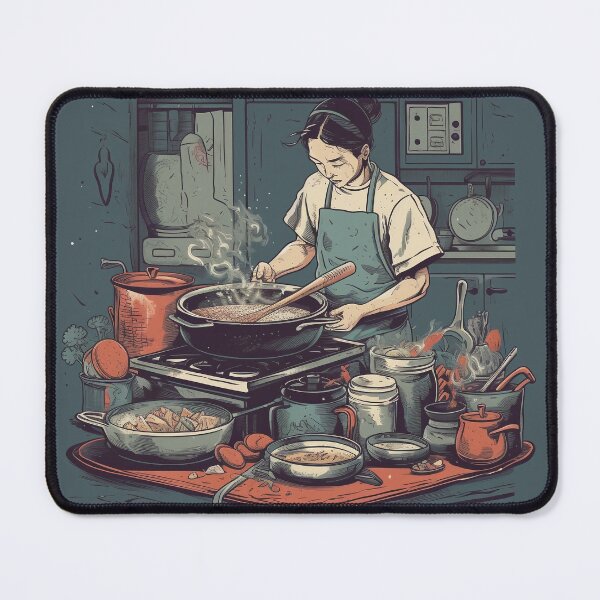 Item preview, Japanese Chef Cooking a Sizzling Meal designed and sold by AnimeGearHub.