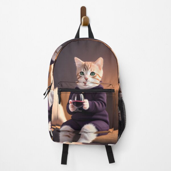 Item preview, Cat Drinking Wine - Modern Digital Art designed and sold by Ai-michiart.