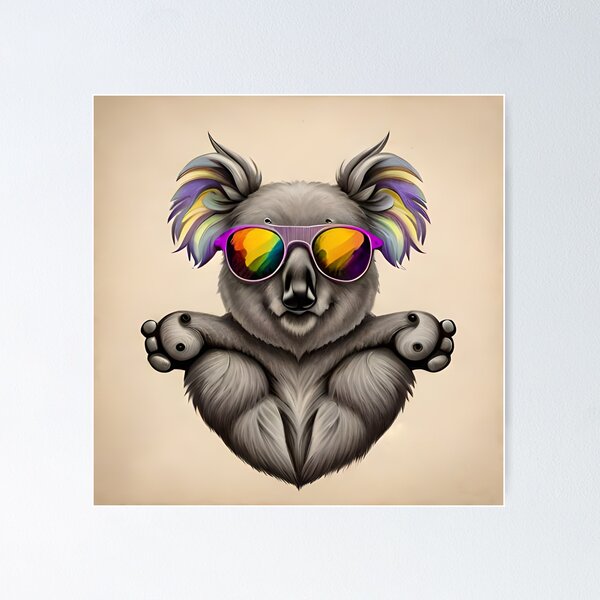 Item preview, Laid back chilled koala with cool sunglasses #2 designed and sold by EdeniaArtStudio.