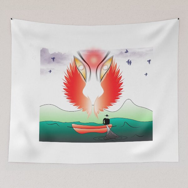 Item preview, Man fishing in the evening designed and sold by Bigrow.
