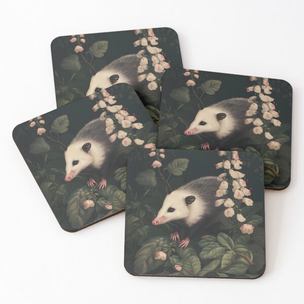 Item preview, Opossum in Lush Foliage designed and sold by Heather Maree Design Studio.
