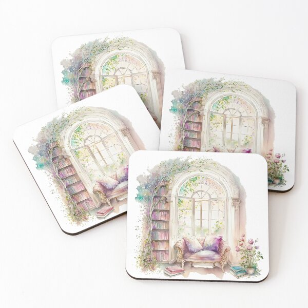 Item preview, Watercolor Cozy Reading Corner  designed and sold by DreamiDreams.