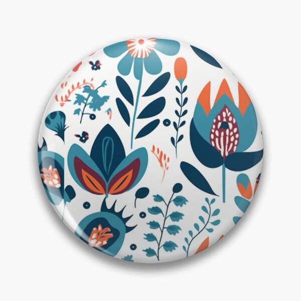 Item preview, Scandinavian folk art flowers, floral pattern designed and sold by ZolwPodroznik.