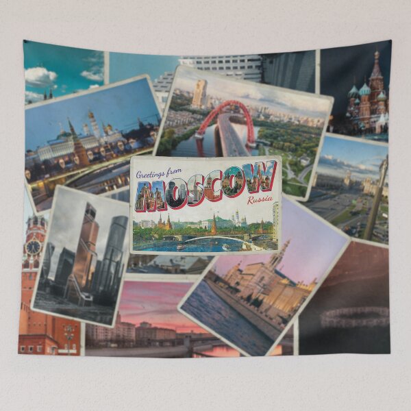 Item preview, Greetings from Moscow in Russia Vintage style retro souvenir designed and sold by DeveloperProp0.