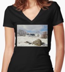 scottish highlands Women's Fitted V-Neck T-Shirt