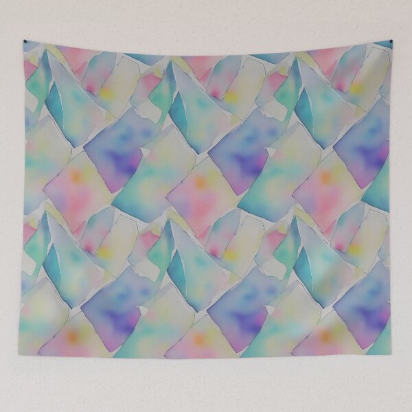 Item preview, Serene Soft Muted Pastel Watercolor Geometric Pattern designed and sold by Girly-Universe.