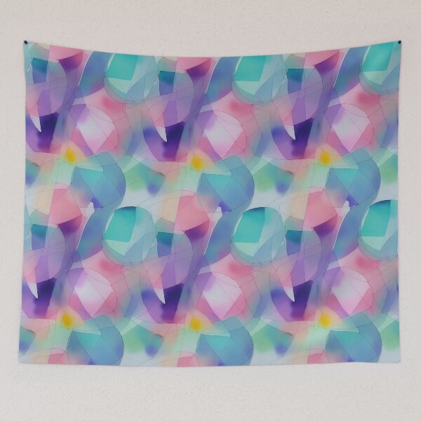 Item preview, Whimsical Muted Pastel Geometric Watercolor Pattern designed and sold by Girly-Universe.