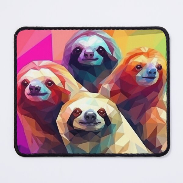Item preview, Cute Colorful Sloths Polygonal Art | Lazy Sloth wildlife designed and sold by JFFStore.