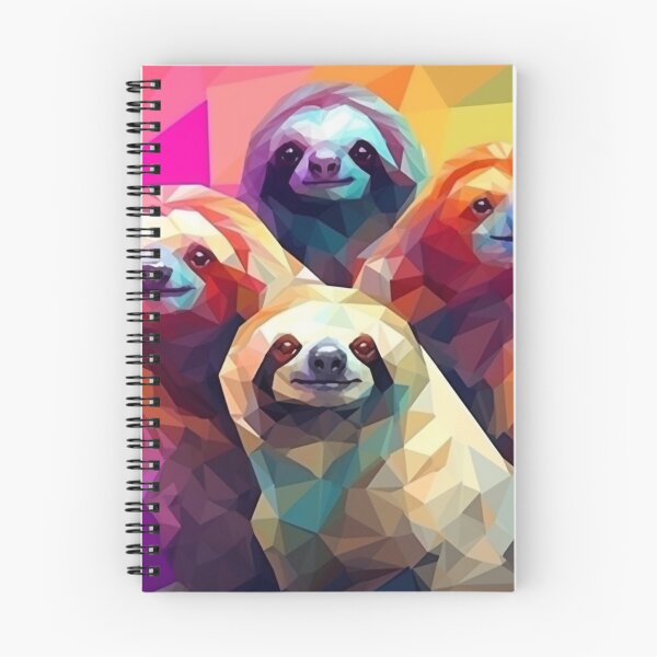 Item preview, Cute Colorful Sloths Polygonal Art | Lazy Sloth wildlife designed and sold by JFFStore.