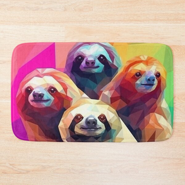 Item preview, Cute Colorful Sloths Polygonal Art | Lazy Sloth wildlife designed and sold by JFFStore.