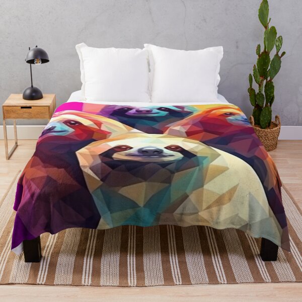 Item preview, Cute Colorful Sloths Polygonal Art | Lazy Sloth wildlife designed and sold by JFFStore.