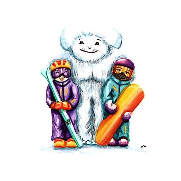 Artwork thumbnail, Yeti Skier and Boarder by InspirebyKim