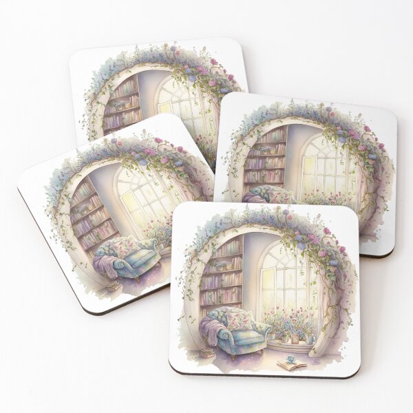 Item preview, Watercolor Cozy Reading Corner  designed and sold by DreamiDreams.