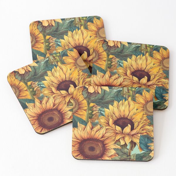Item preview, Retro Watercolor Sunflowers designed and sold by GMMDESIGNS21.