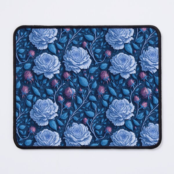 Item preview, Blue rose flowers seamless pattern designed and sold by VintageVib.