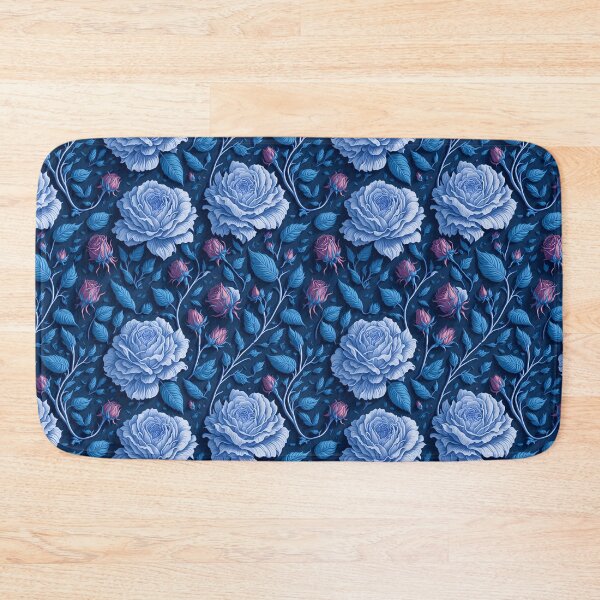 Item preview, Blue rose flowers seamless pattern designed and sold by VintageVib.