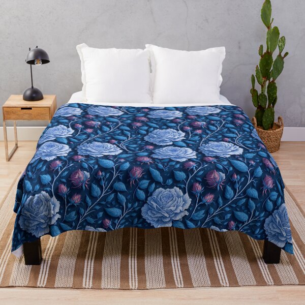 Item preview, Blue rose flowers seamless pattern designed and sold by VintageVib.
