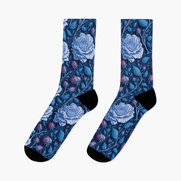 Item preview, Blue rose flowers seamless pattern designed and sold by VintageVib.