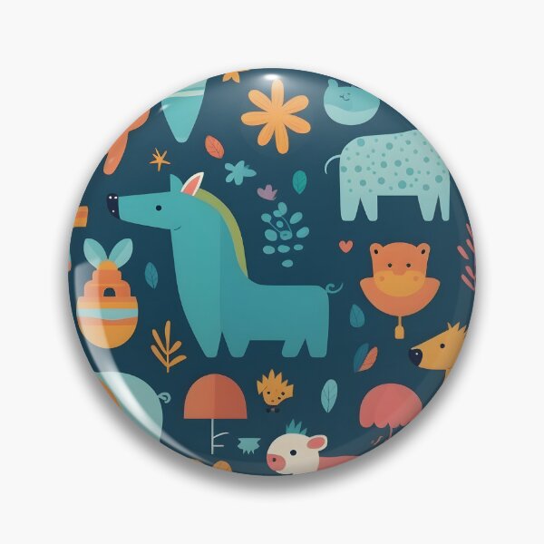 Item preview, Animals pattern 5 - blue background designed and sold by Cr-AI-tive.