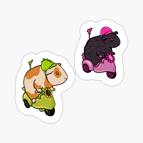 Item preview, Two guinea pigs on scooters designed and sold by HoneysArts.