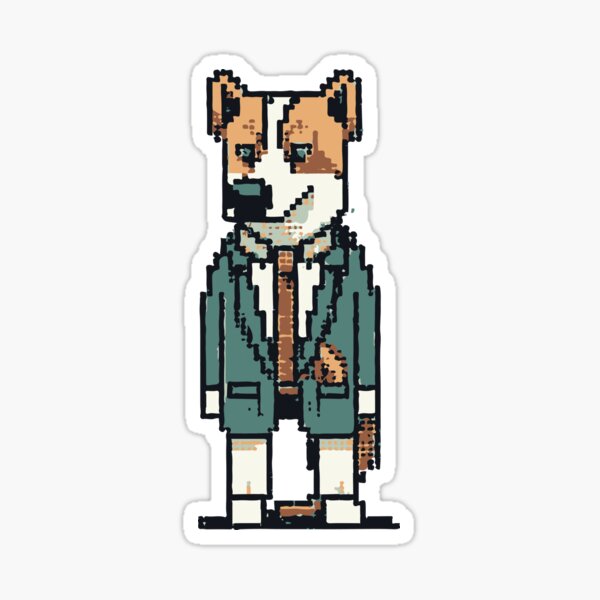 Dog wearing Suit Sticker