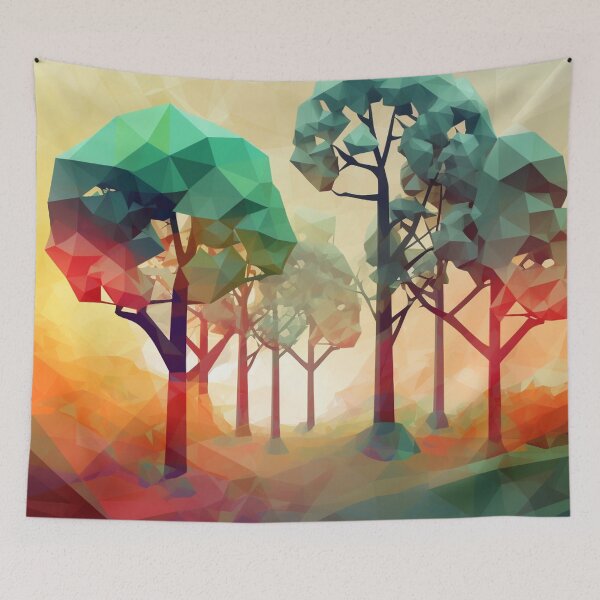Item preview, Colourful Forest Polygonal Art  | Nature Lovers designed and sold by JFFStore.