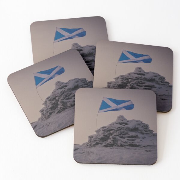 Item preview, Scottish Saltire on a frosty and snow capped mountain designed and sold by Hike-and-Click.