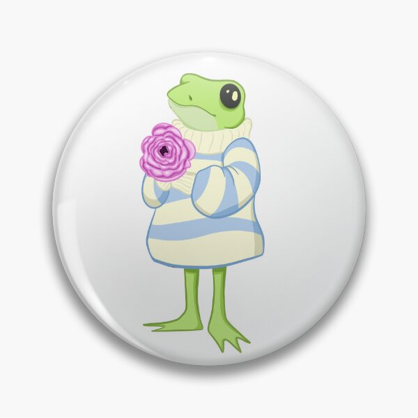 Item preview, Frog in oversized sweater holding a flower designed and sold by HoneysArts.